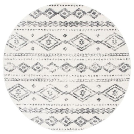 Safavieh 6 ft. 7 in. x 6 ft. 7 in. Tulum Contemporary & Vintage Round Power Loomed Rug - Ivory & Gray TUL655A-7R